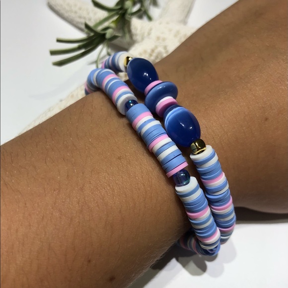 Clay bead stretch bracelet - Picture 4 of 5